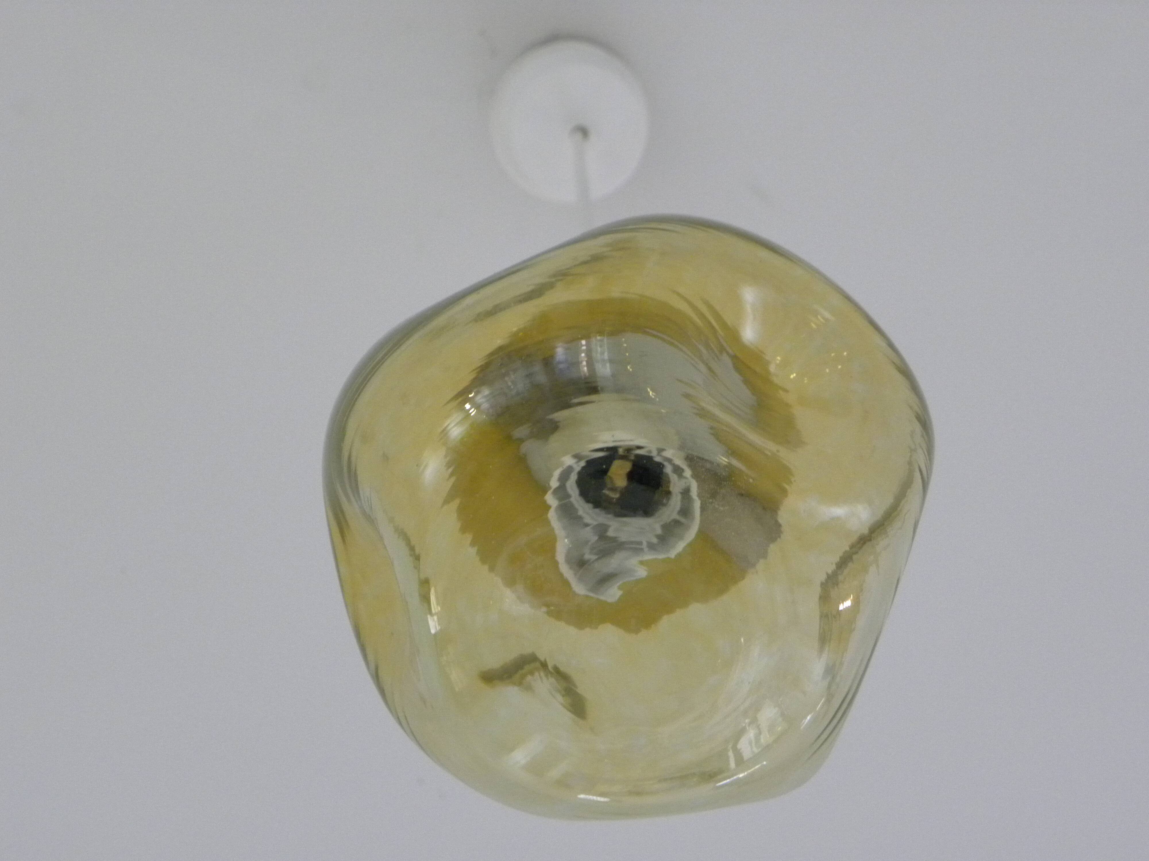 Amber glass suspension vintage ceiling lamp retro design