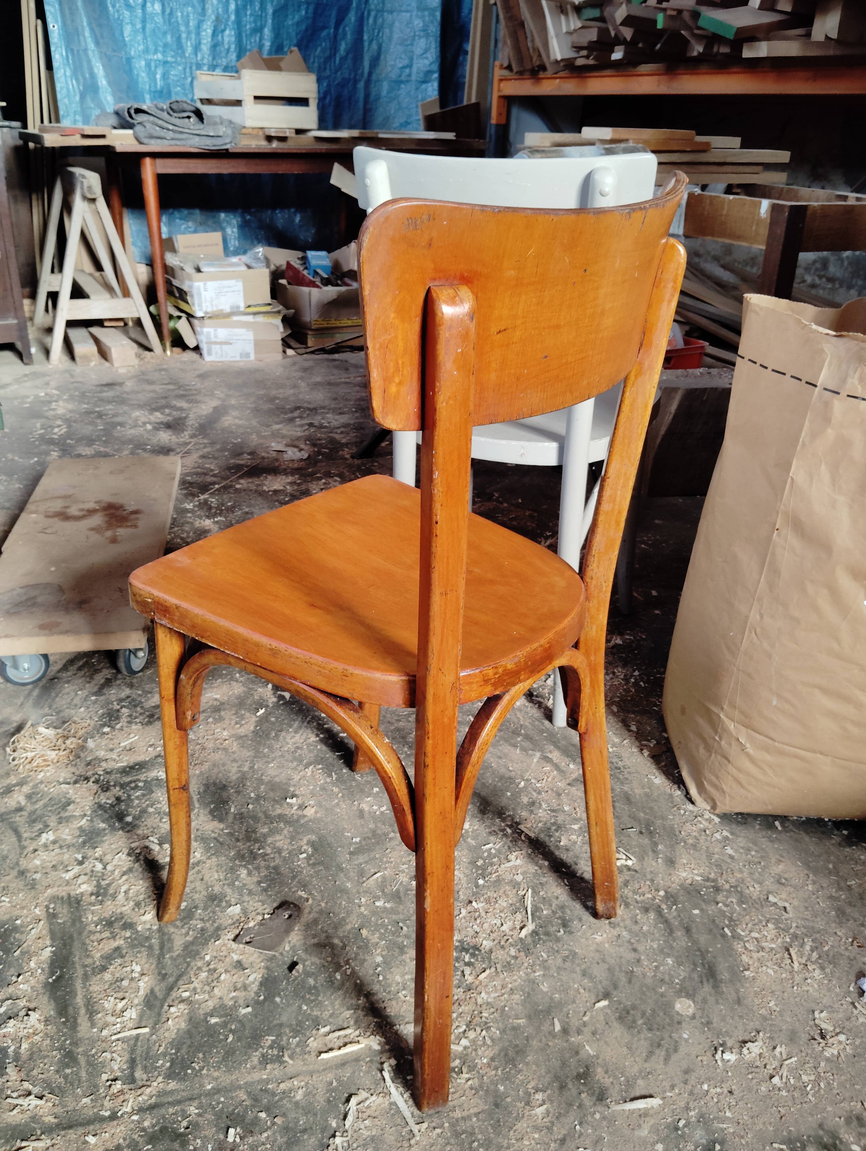 4 mismatched bistro chairs