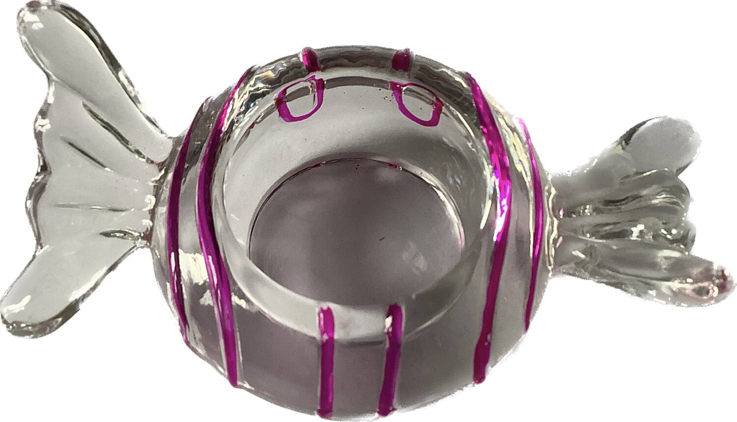 3 murano glass candy candle holders