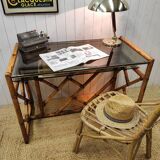 Bureau en rotin vintage