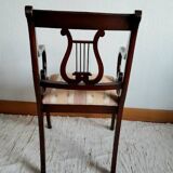 Pair of Charles X style Lyre-backed armchairs