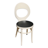 Baumann white seagull chair with black leatherette