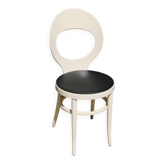 Baumann white seagull chair with black leatherette