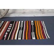 Vintage Turkish Oushak Handmade Wool Cotton White Kilim Runner Rug 60x295