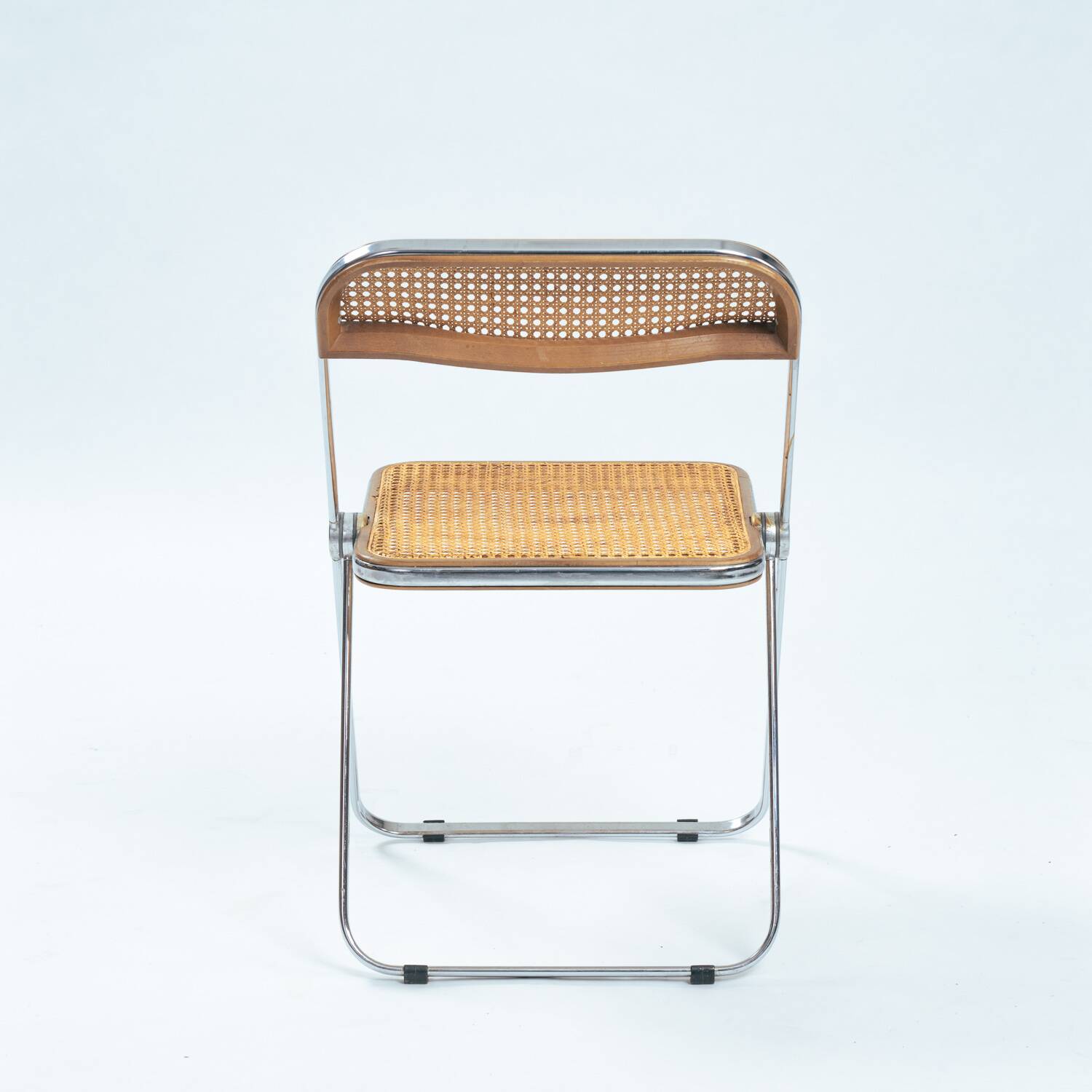 Castelli Plia wicker folding chairs Giancarlo Piretti, set of 8