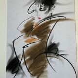 Henri Matchavariani (VOGUE illustrator) (1939) Fashion drawing. Contribution for Vogue 1990
