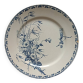 Assiette assiette vintage, terre de fer modèle carmen motif libellule, bon état, faience France, la manufacture de Sarreguemines en Moselle