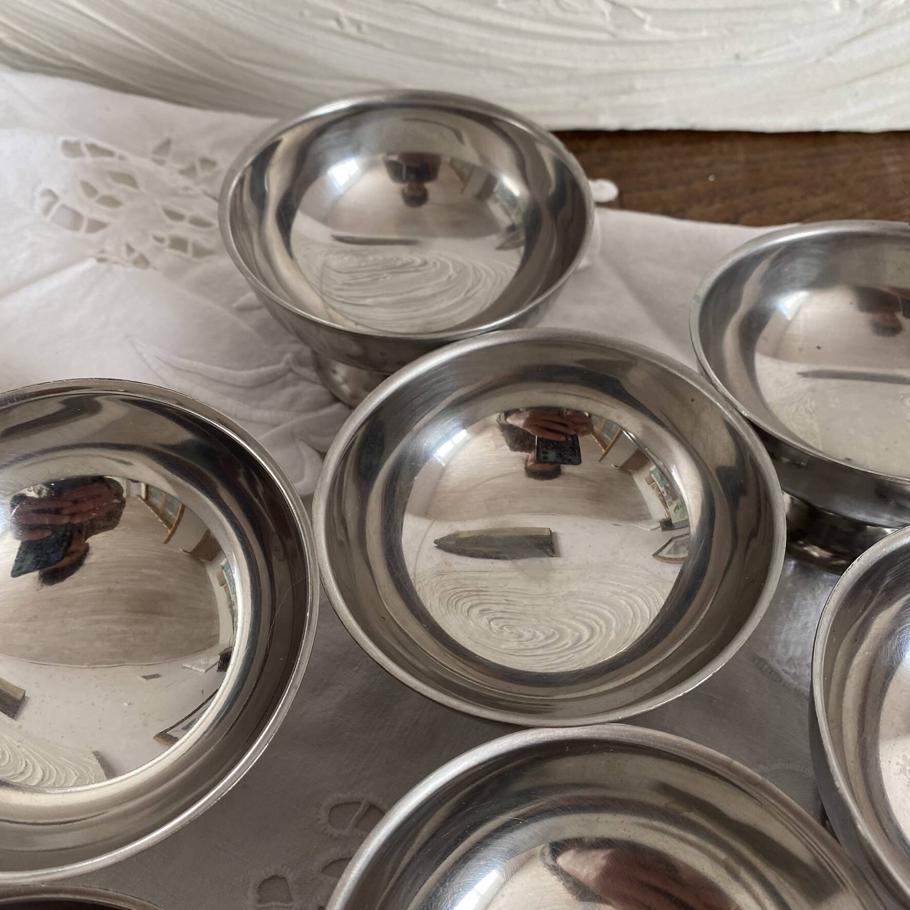 Coupes à glace en inox et cuillères