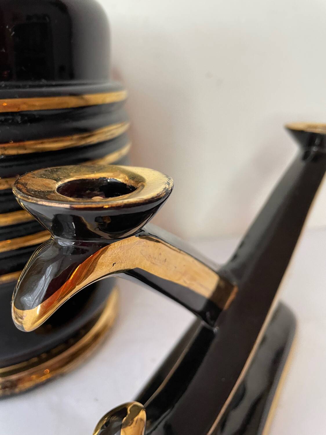 Art Deco vase and candle holder set