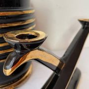 Art Deco vase and candle holder set