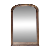 Beveled art deco mirror, carved wood