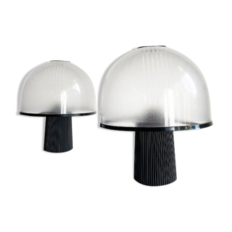 Pair of Molin mushroom lamps. Italy, 70s