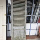 Old fir shuttered door