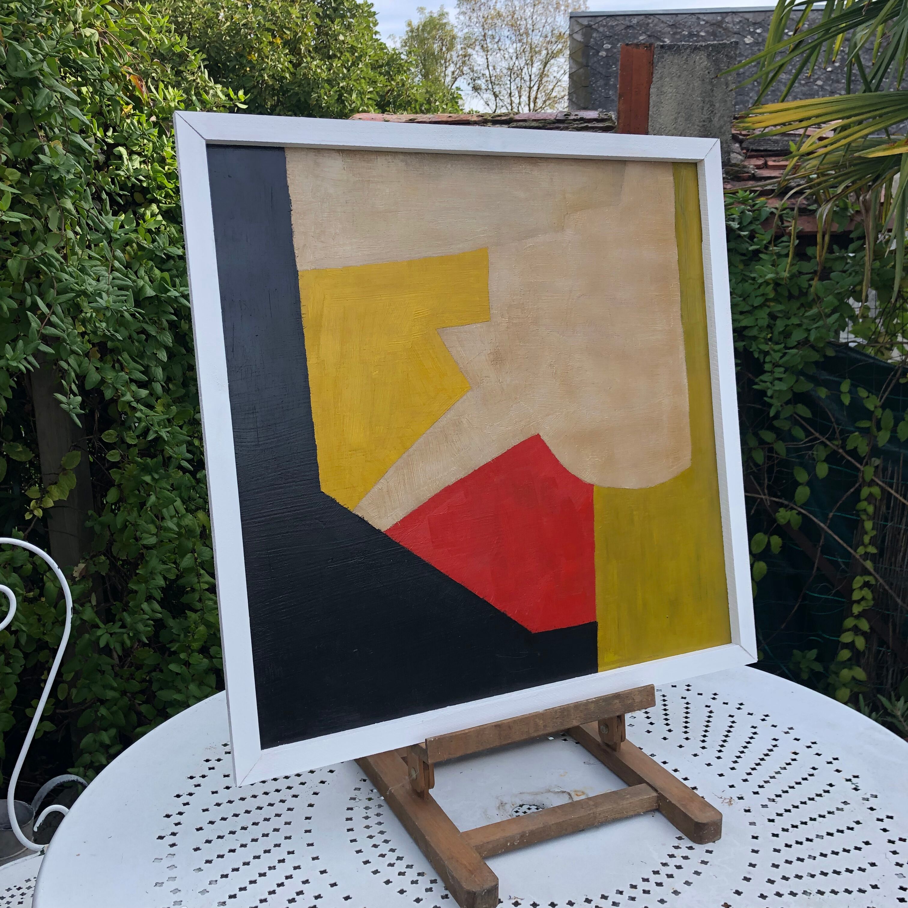 Oil on abstract panel