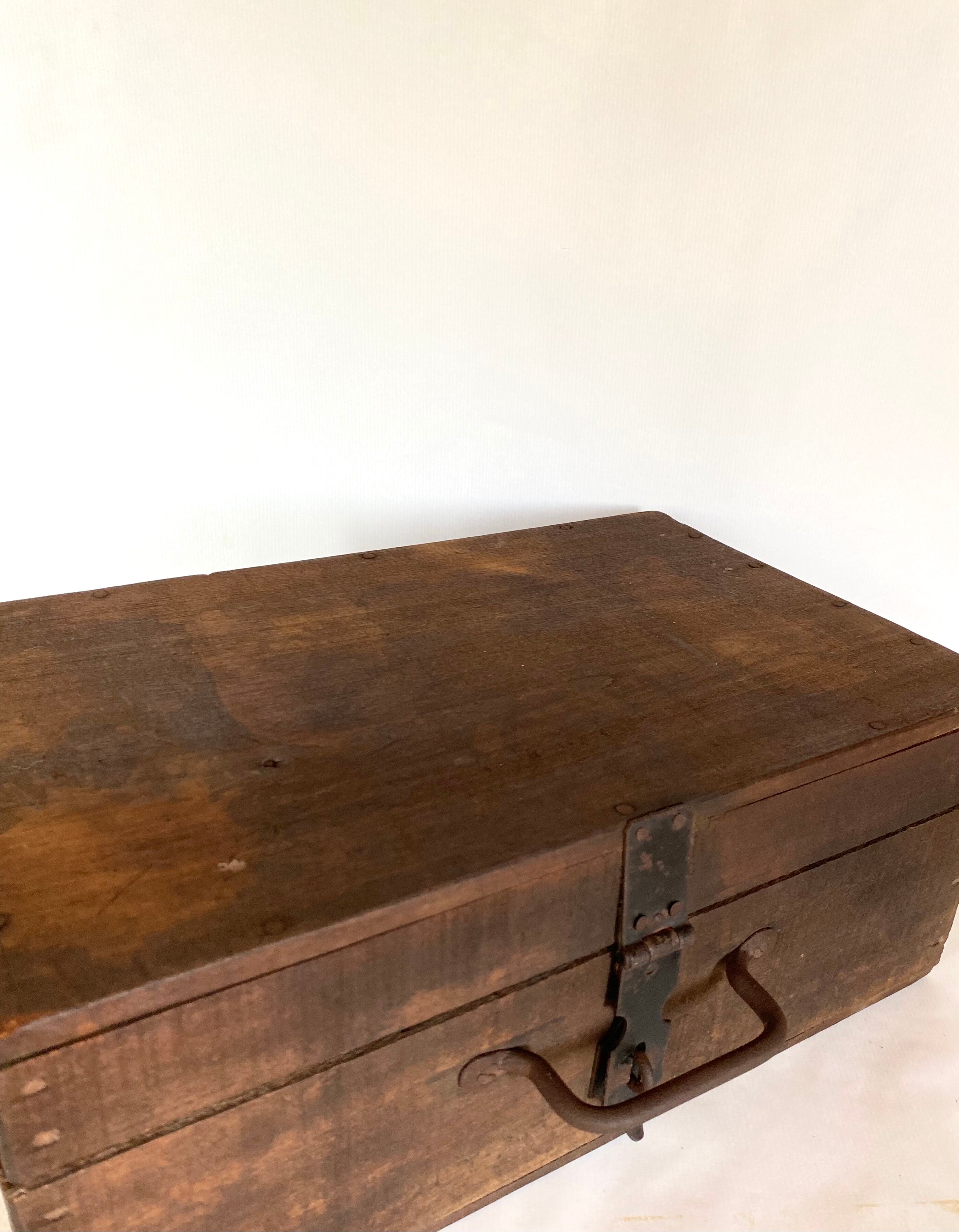 Wooden box closure iron