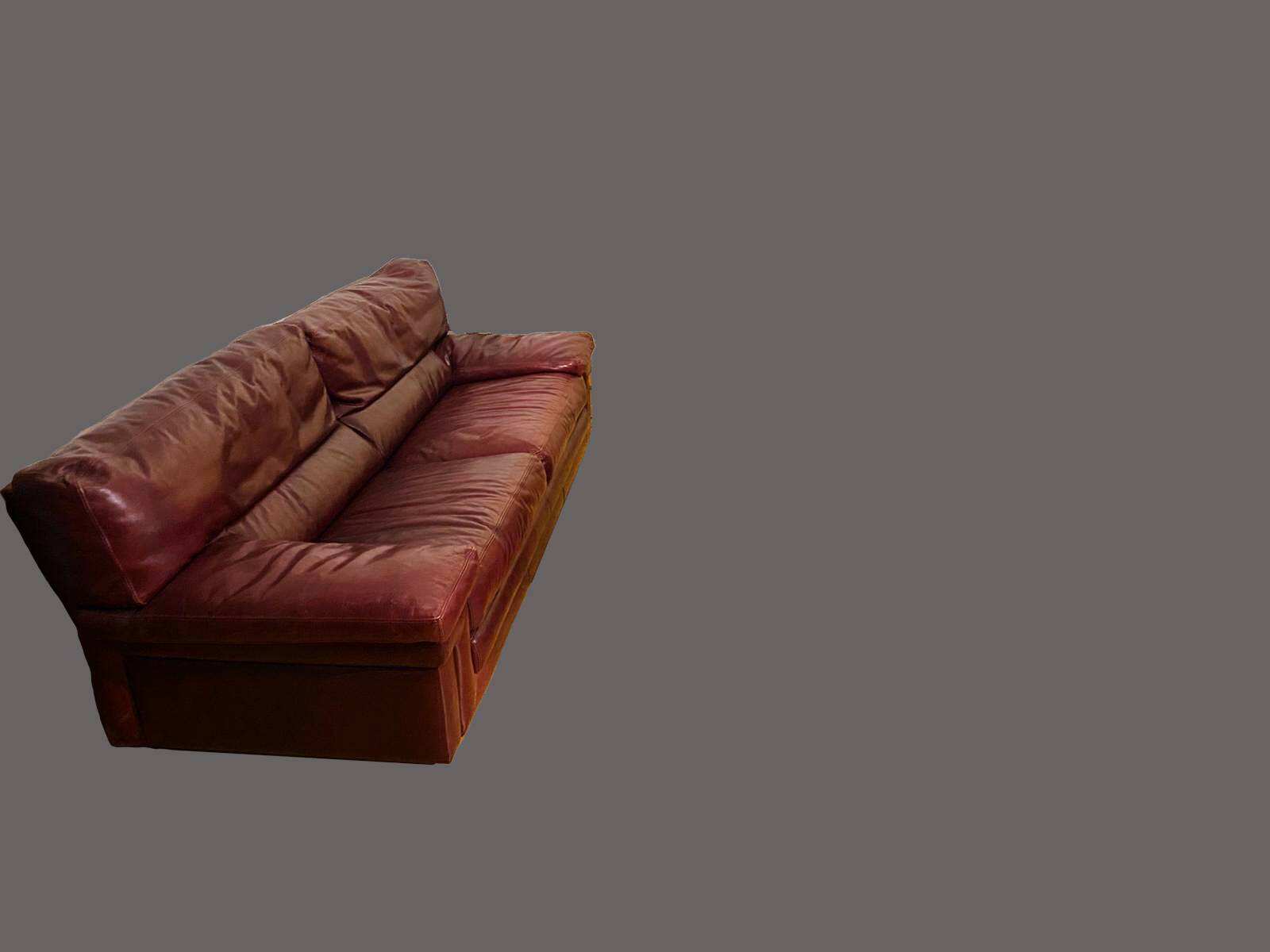 Roche Bobois Set – Patinated cognac leather – 1980s design