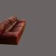 Roche Bobois Set – Patinated cognac leather – 1980s design