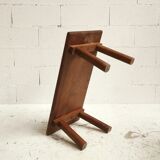Coffee table, solid oak side table, folk art, 1950