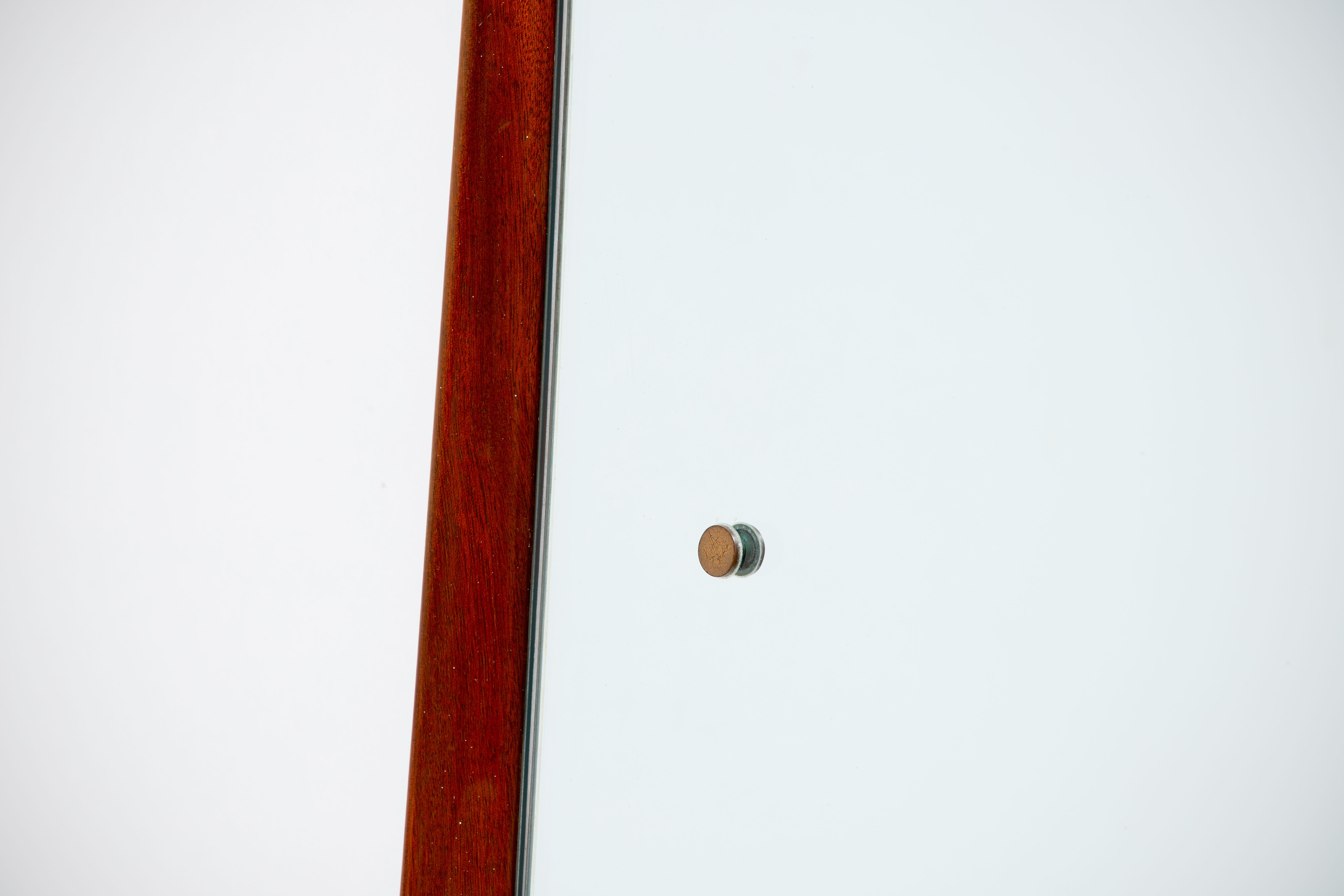 Scandinavian vintage rectangular teak mirror, 1960