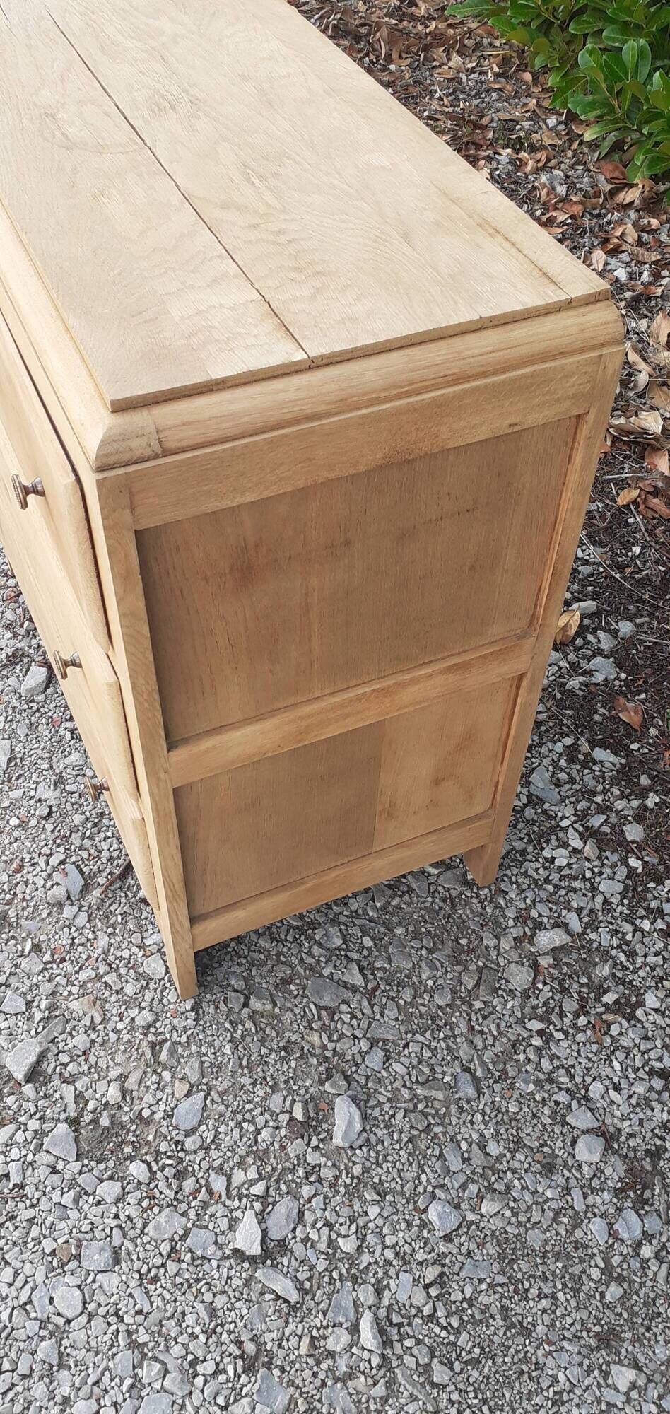 Art deco chest of drawers 3 drawers in solid oak wood brut 30s