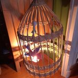 Vintage rattan pendant light from the 1950s and 60s