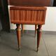 Chevet table in bois massive drawer decor de marquetry and fleur - vintage 60/70 years