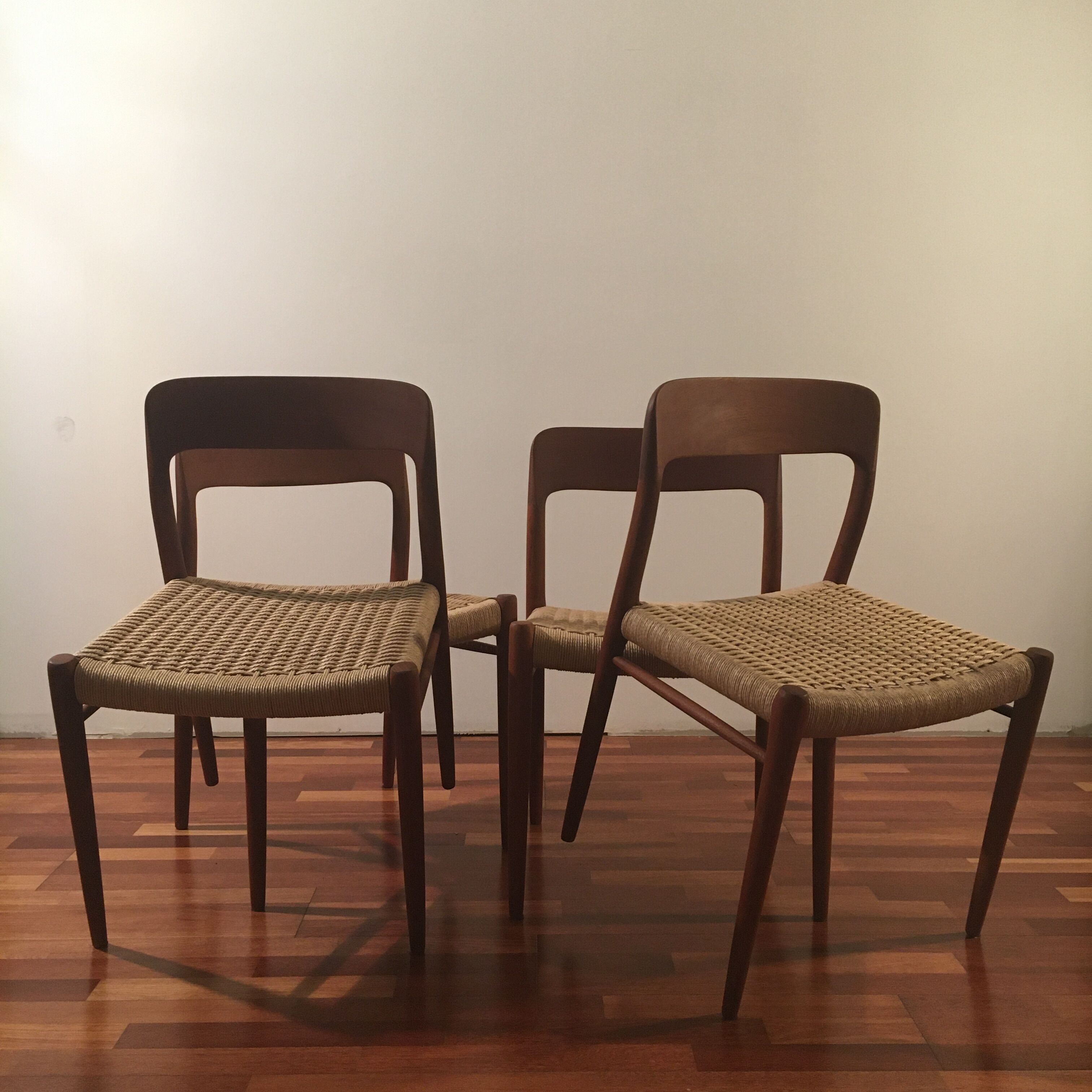 No.75 chairs & table by Niels Otto Muller for J.L. Mollers, 1950s