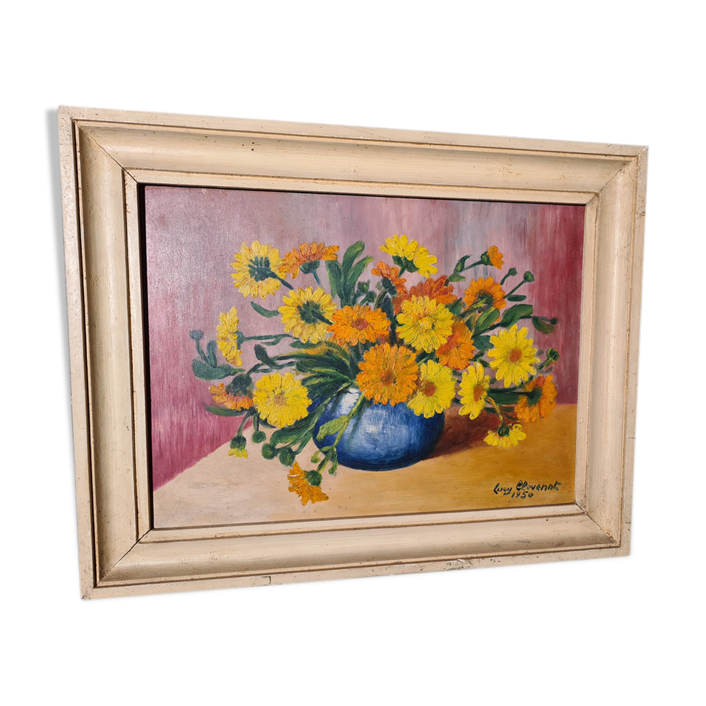 Ancient painting representing a bouquet