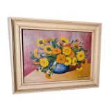 Peinture ancienne représentant un bouquet