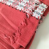 Tablecloth and 12 vintage cotton Basque-style napkins.