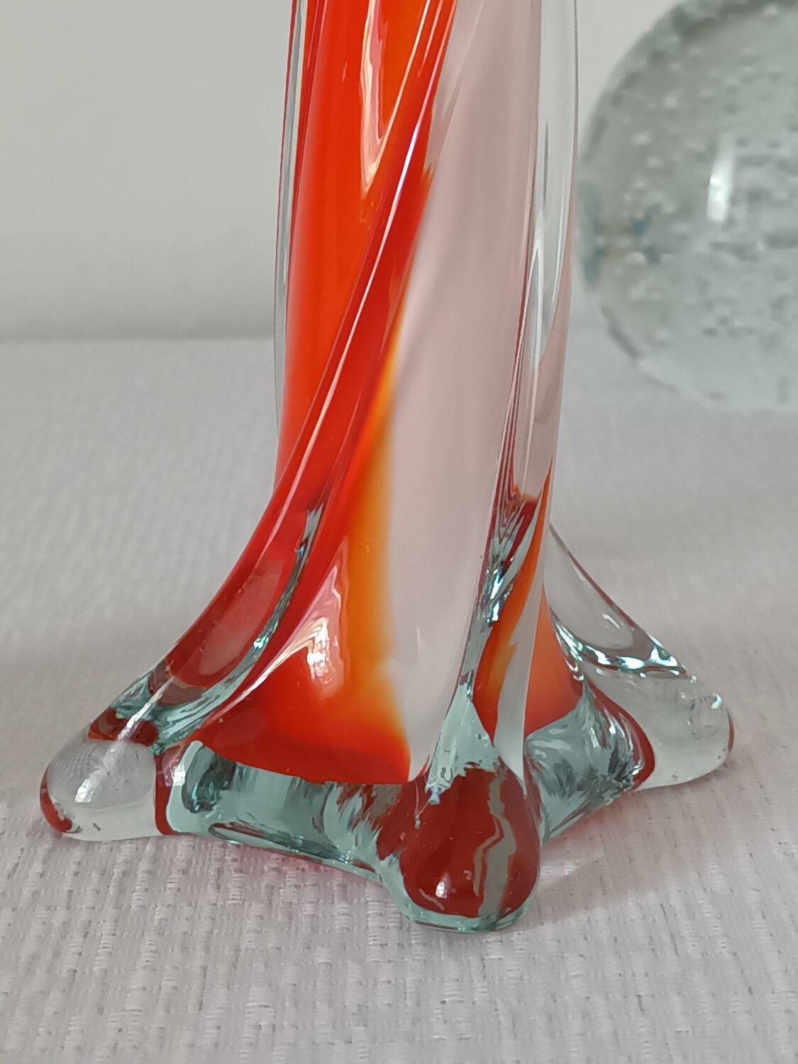 Pair of colored glass soliflores, 1960s