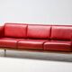 Johannes Andersen modern mid-century Danish canapé in rosewood and burgundy leather