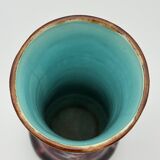 Art Deco Vase Thulin – Turquoise & Amber Ceramic – Relief No. 239/721