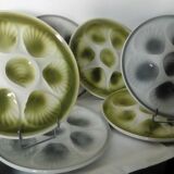 Lots of 6 oil plates in barbotine moulin of loups orchies france 20 em