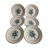 6 assiettes plates faience Badonviller