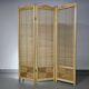 Room divider, French blonde beech louvered screen, 1960s, width 155 cm, height 185 cm