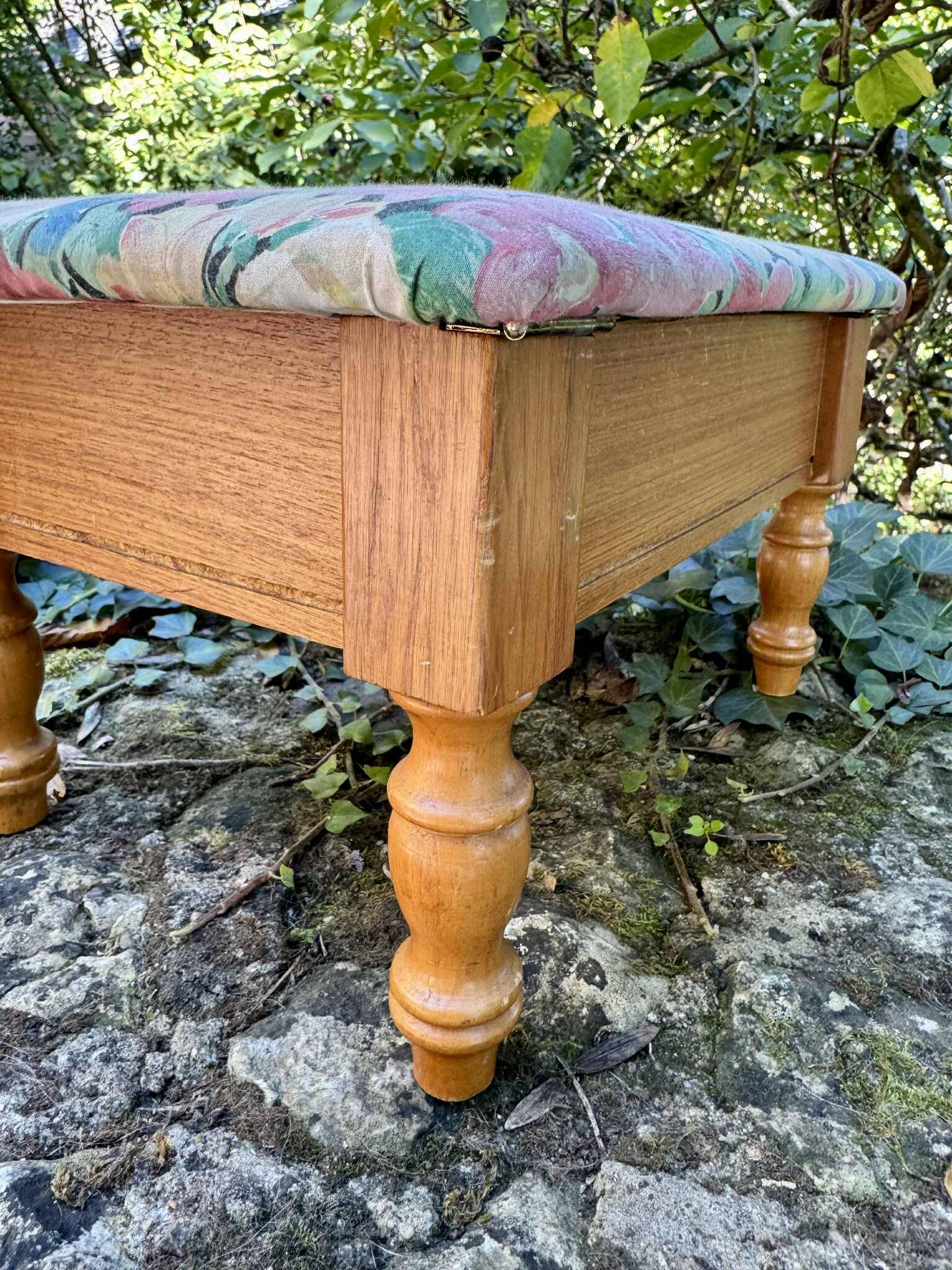 Vintage storage box footrest