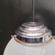 Pair of opaline pendant lights