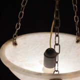 Liberty white alabaster chandelier, 1940s