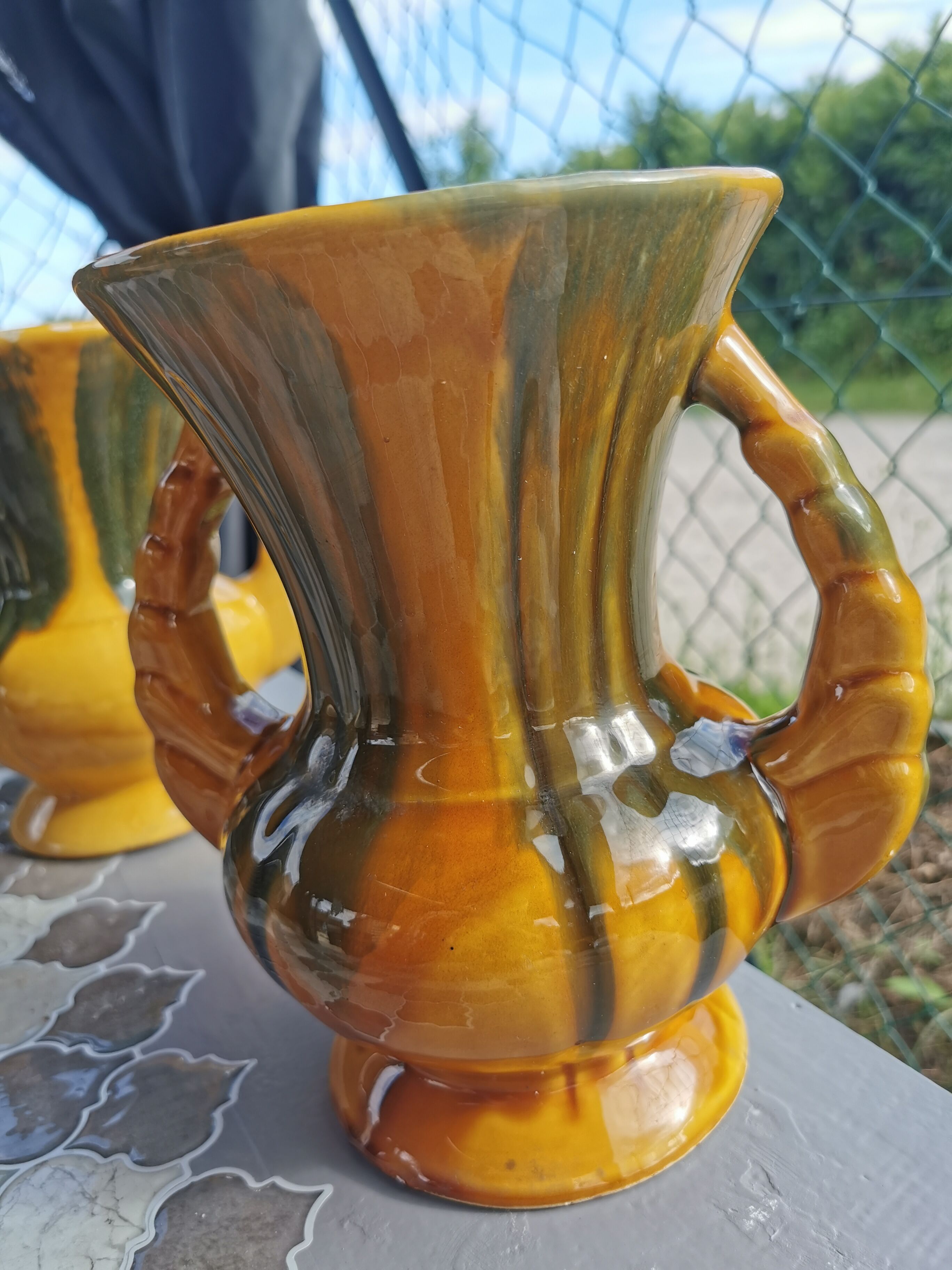 Pair of vintage ceramic vintage vases