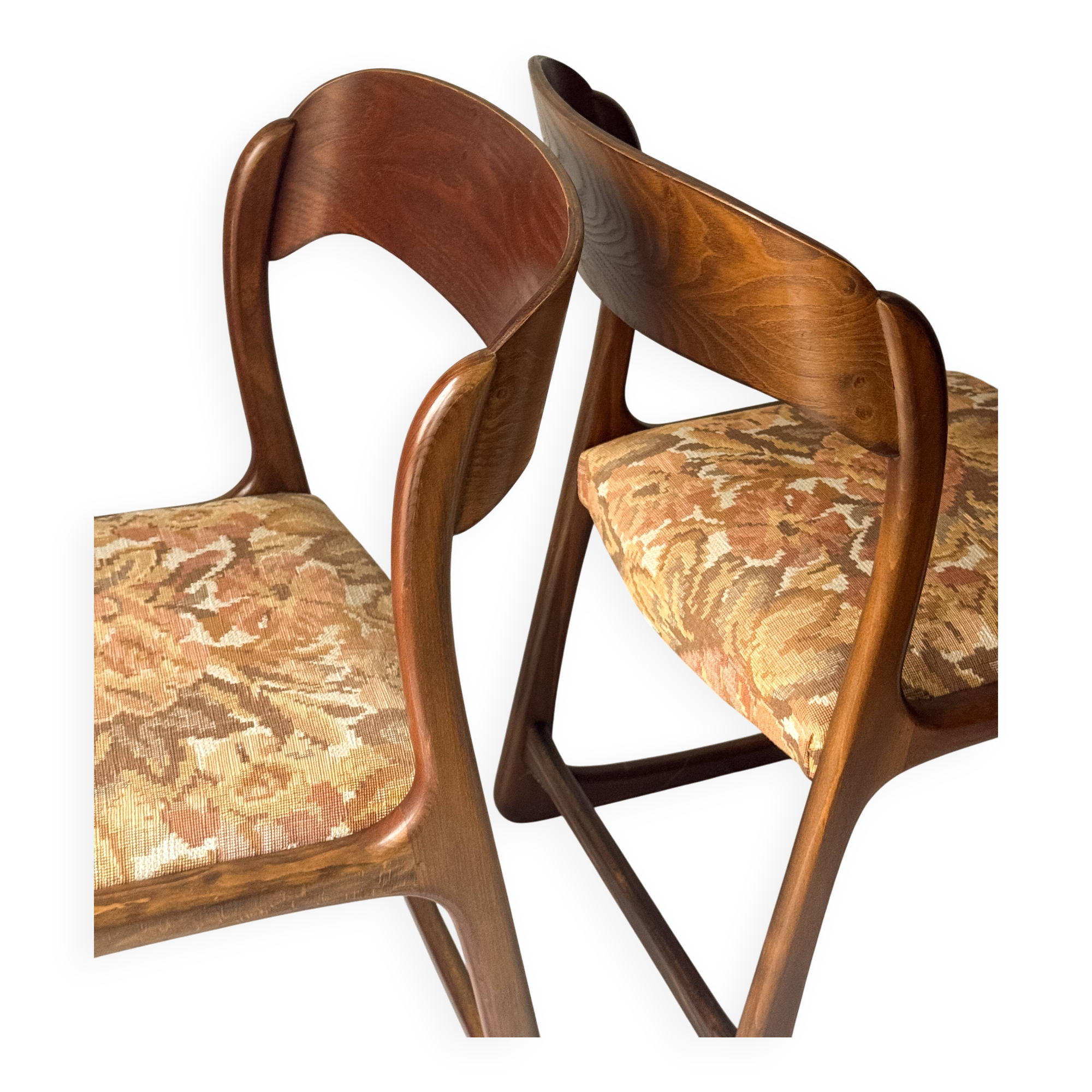 Set of 3 Baumann chairs, model bémol nicknamed sled.