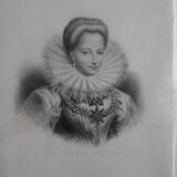 Engraving XIXth "Gabrielle d'Estrée"
