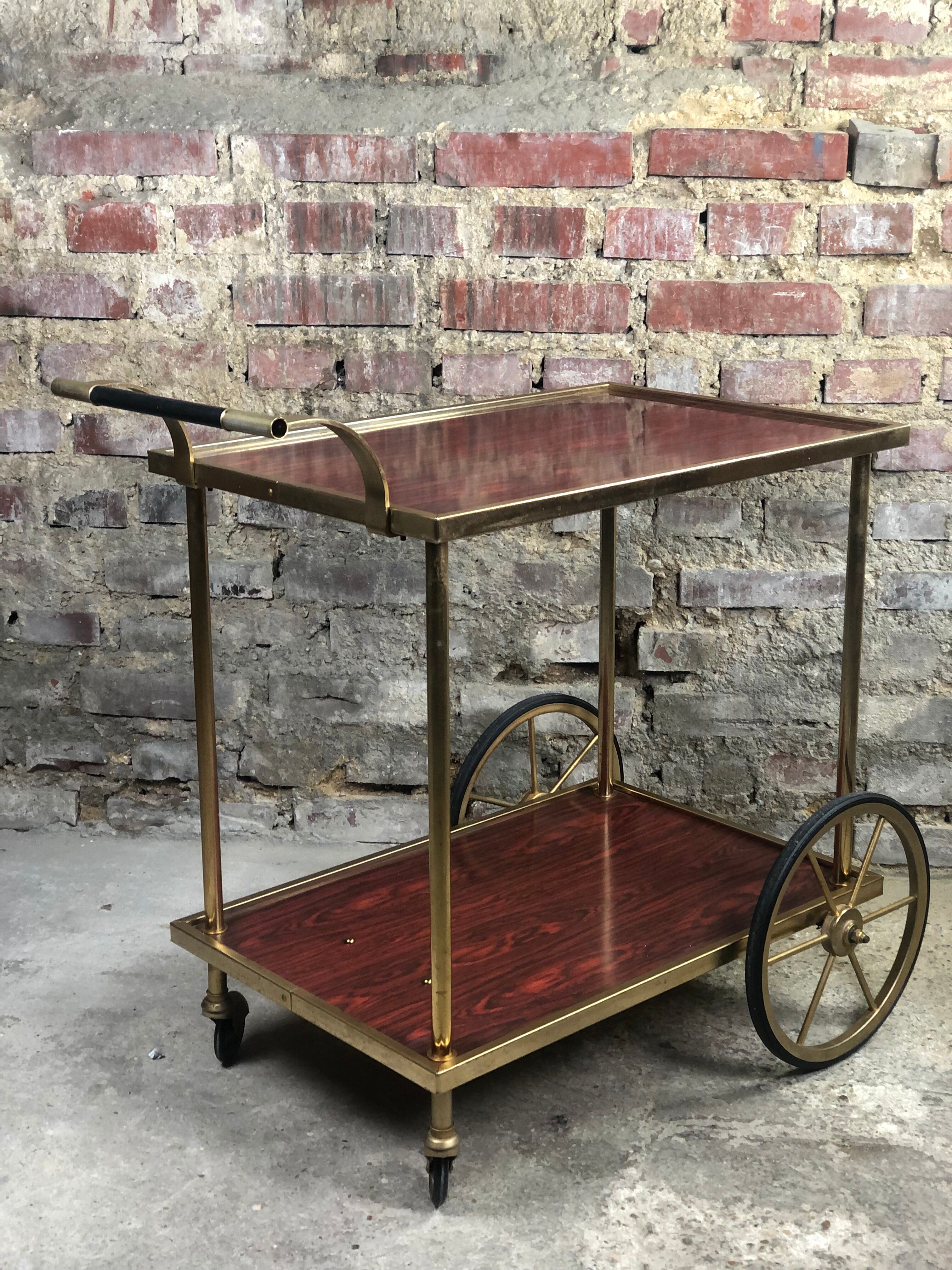 Brass and formica 60's rolling table