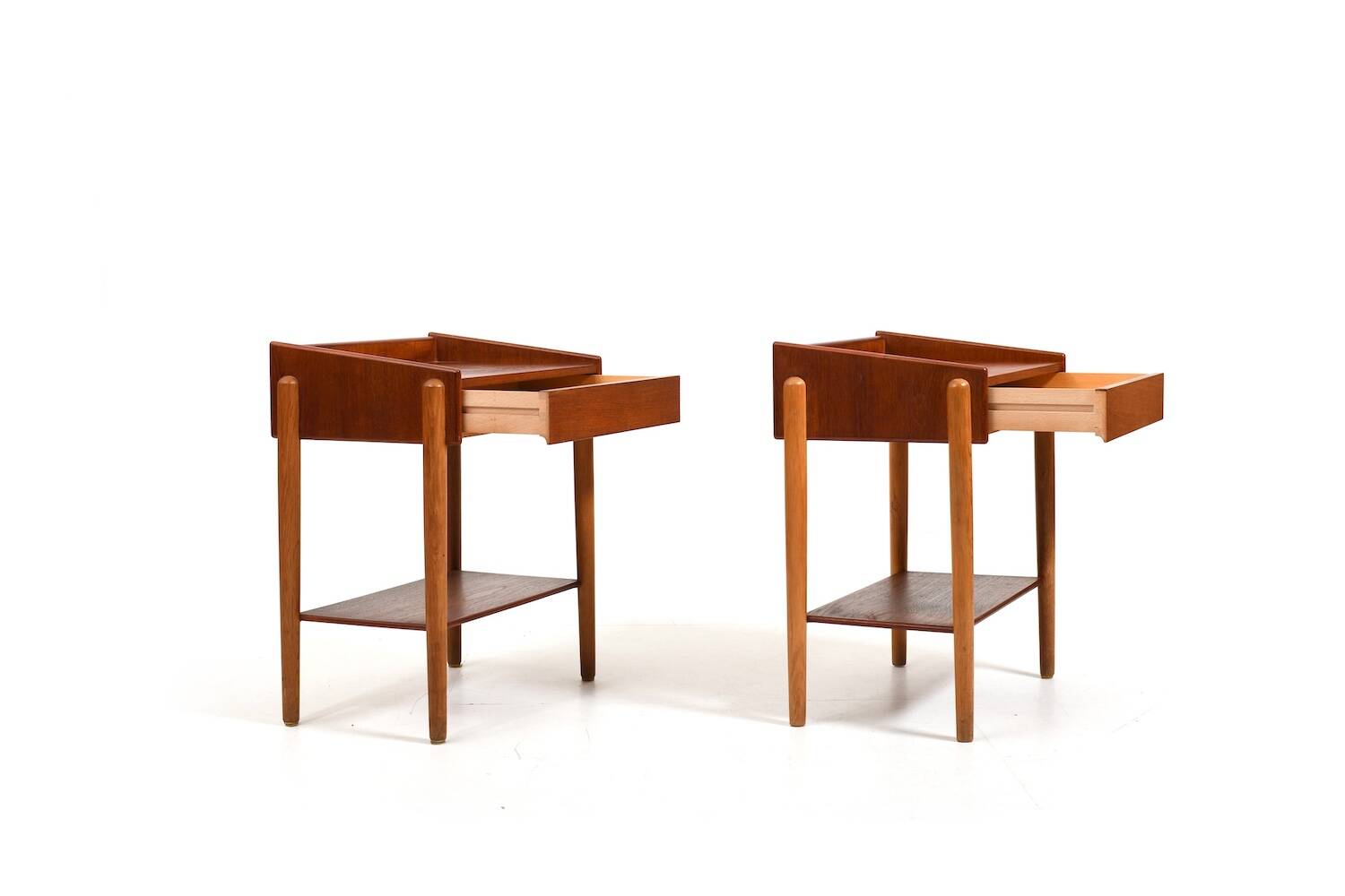 Teak and Oak Nightstands by Børge Mogensen 1950s.