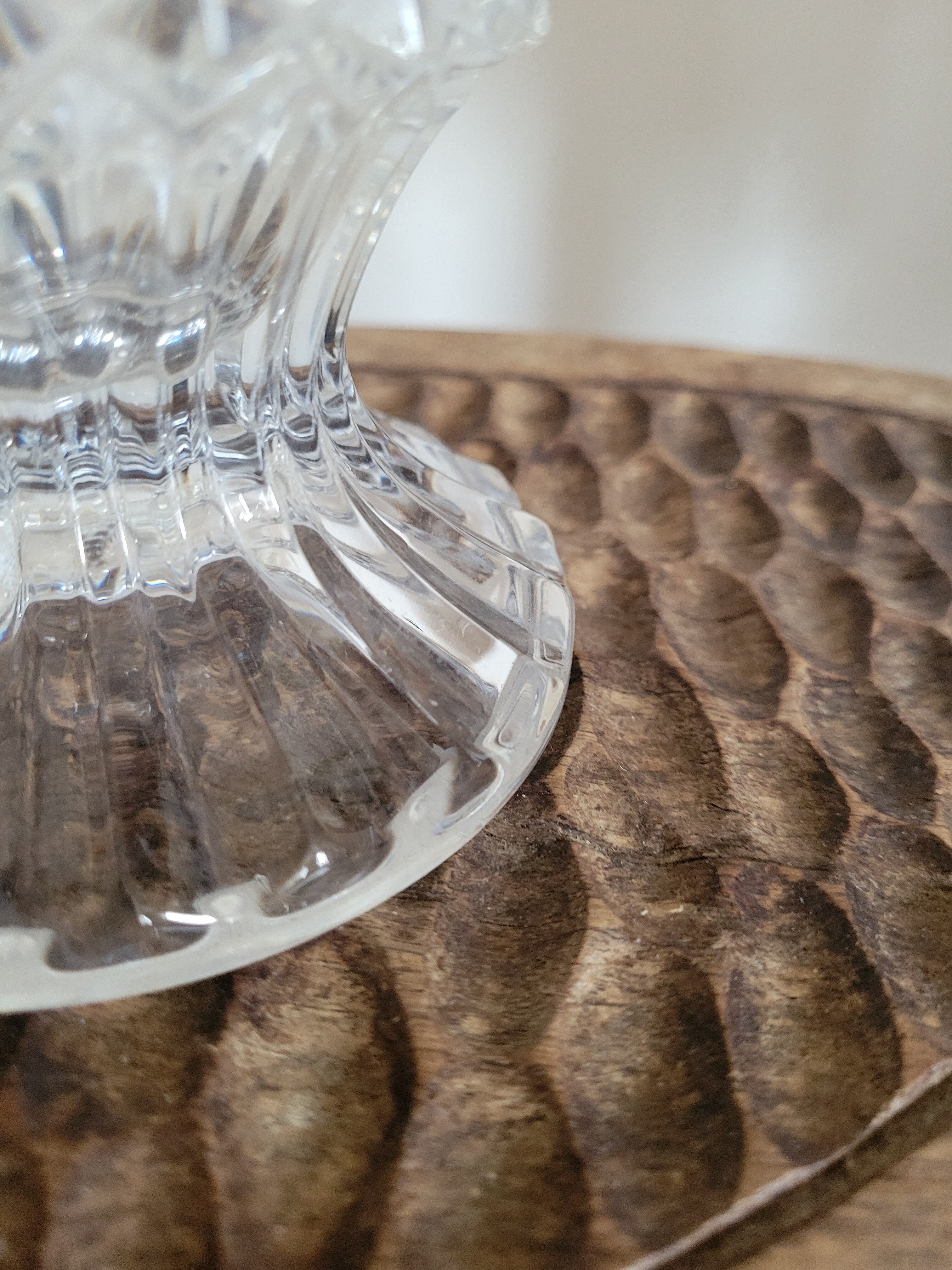 Diamond tip molded glass vase