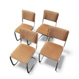 Set of 4 vintage sled chairs from the 1970s