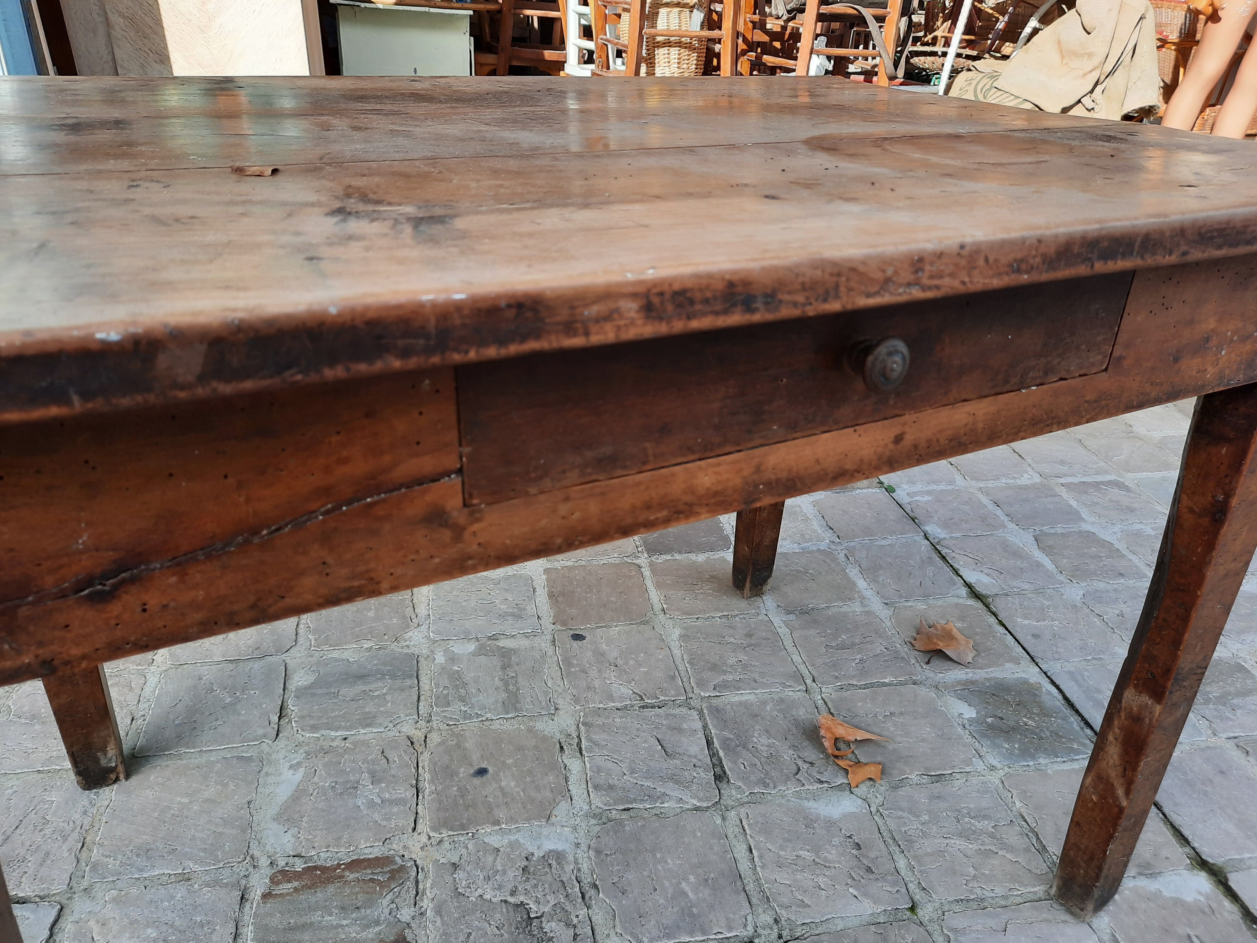 Vintage old farm table