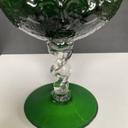 Vintage pressed glass vase from the 1970s.