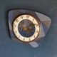 Vintage formica clock silent trapeze wall pendulum "Grey blue"