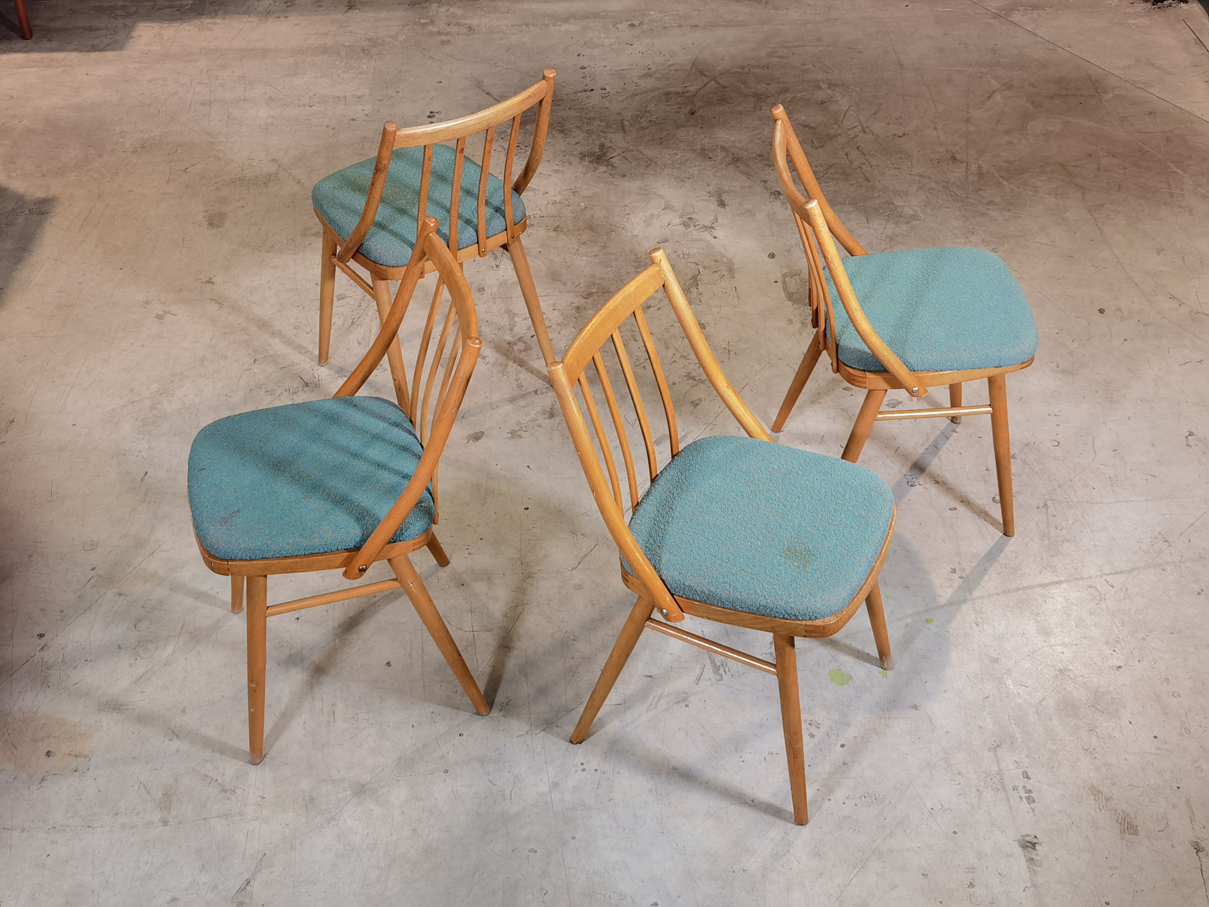 Lot of 4 chairs Antonin Suman